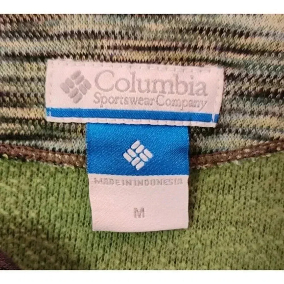 Columbia Womens Full-Zip Jacket Size M Green Patterned Knit - Picture 3 of 7